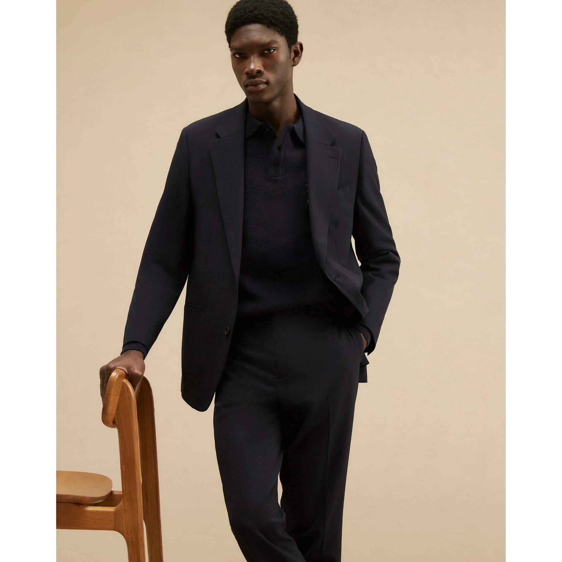 River Island Mens River Island Navy Regular Fit Suit Jacket