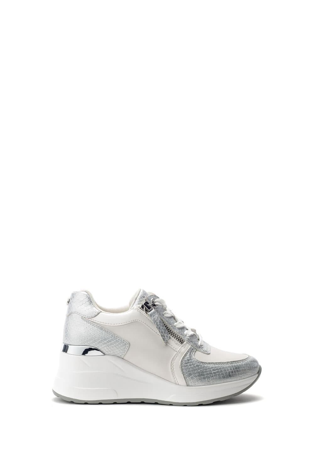 Moda In Pelle Moda In Pelle Women's 'Bayley' Porvair Wedge Trainers in Silver