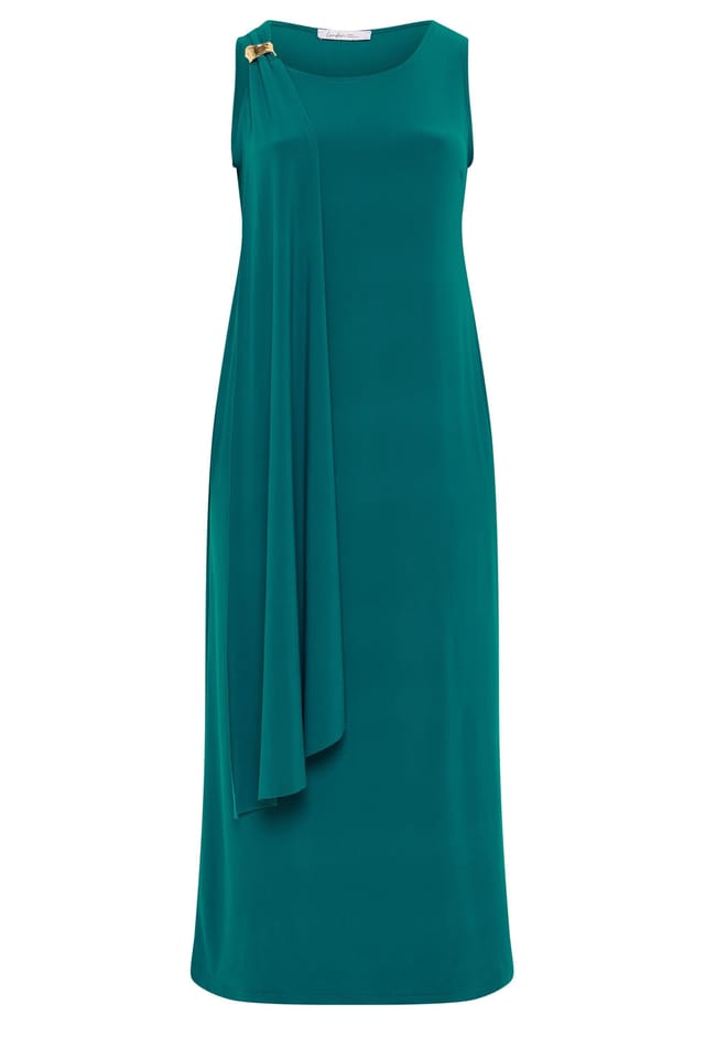 Yours Yours Women's Sash Maxi Dress in Teal - 2