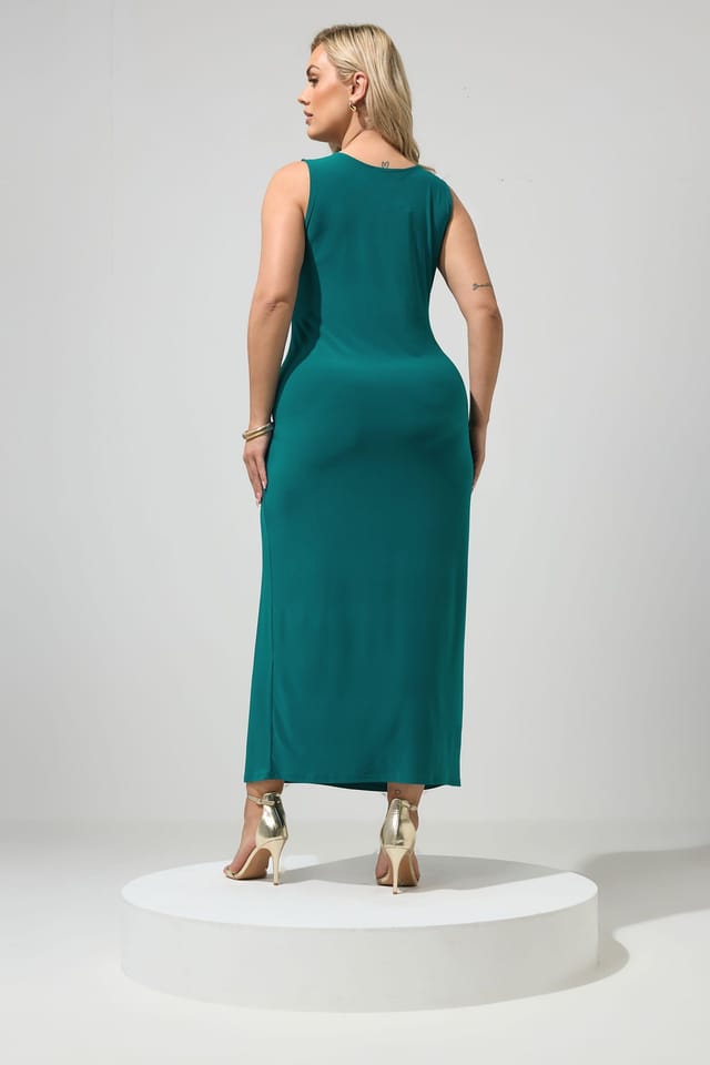 Yours Yours Women's Sash Maxi Dress in Teal - 3