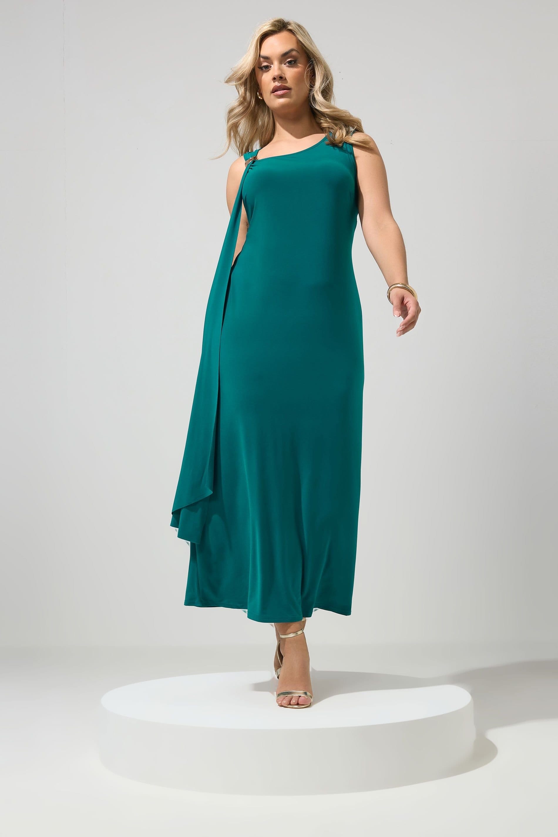 Yours Yours Women's Sash Maxi Dress in Teal - 4