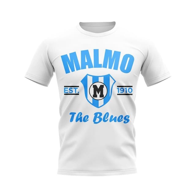 Malmo FF Malmo FF Men's Personalised Malmo Established Football T-Shirt in White - 2