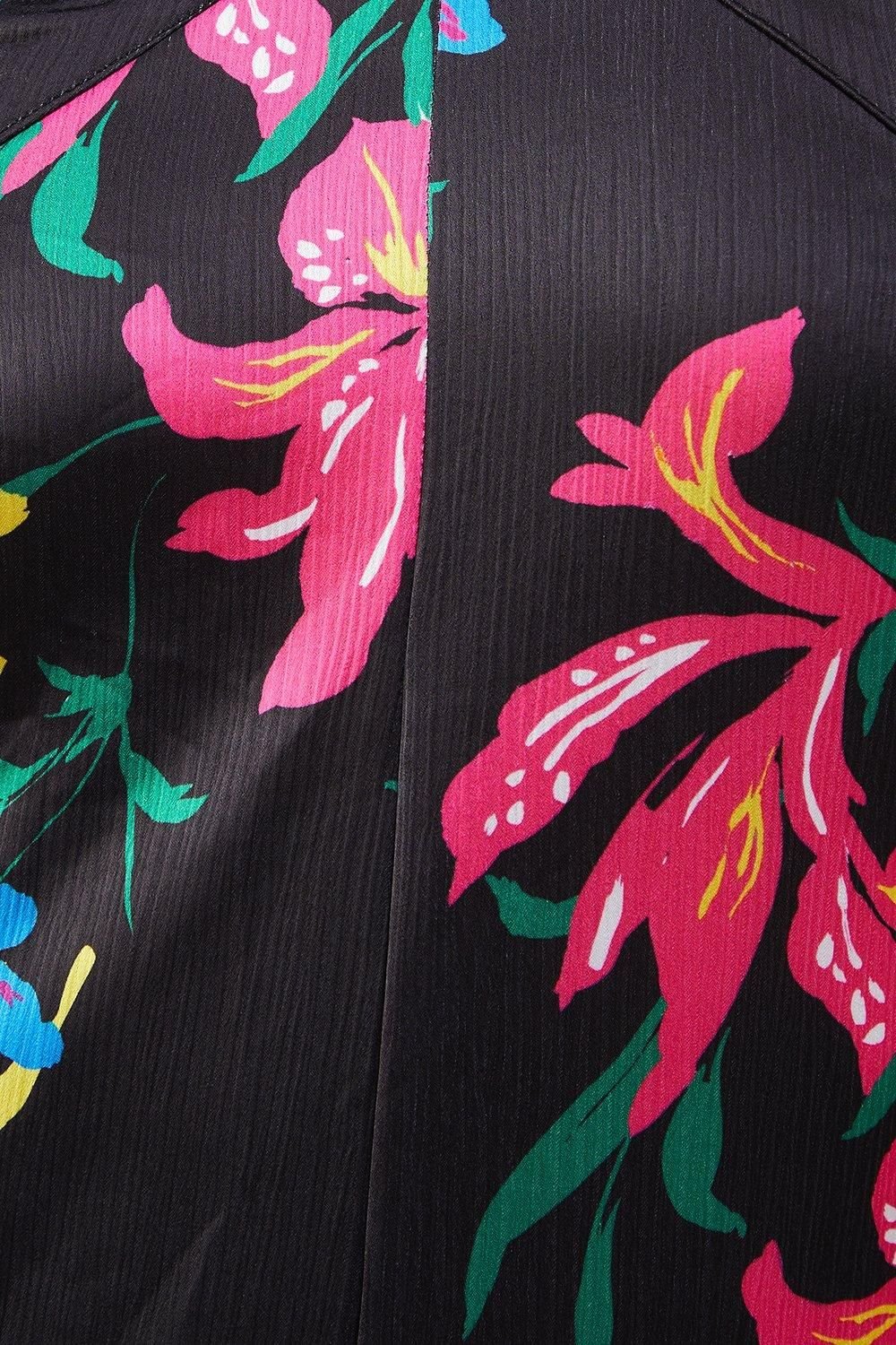 Warehouse Warehouse Women's Floral Satin Halterneck Jumpsuit in Black - 4