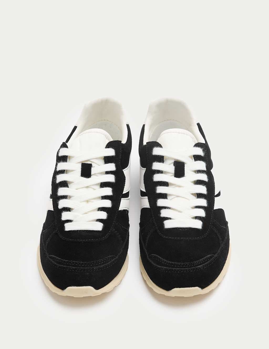 Marks & Spencer M&S Suede Side Stripe Retro Trainers Black