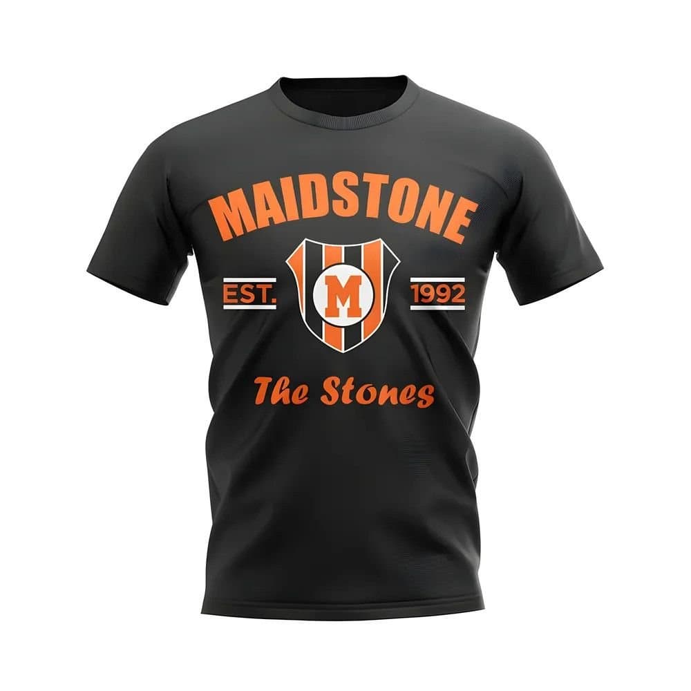 Maidstone Maidstone Men's Personalised Established Football T-Shirt in Black