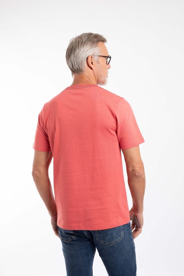 Weird Fish Weird Fish Men's Hudson Front Print Branded T-Shirt in Light Red - 3