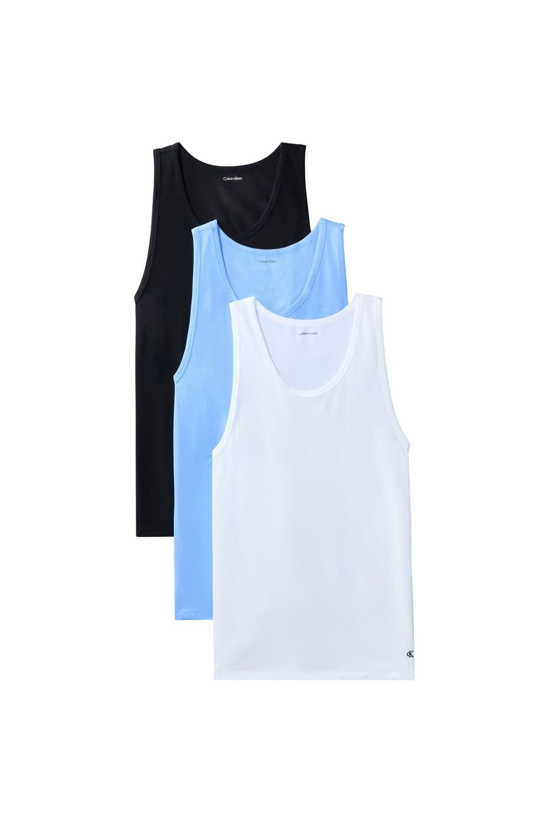 Calvin Klein Calvin Klein Men's Tank 3Pk Black W Blue & White