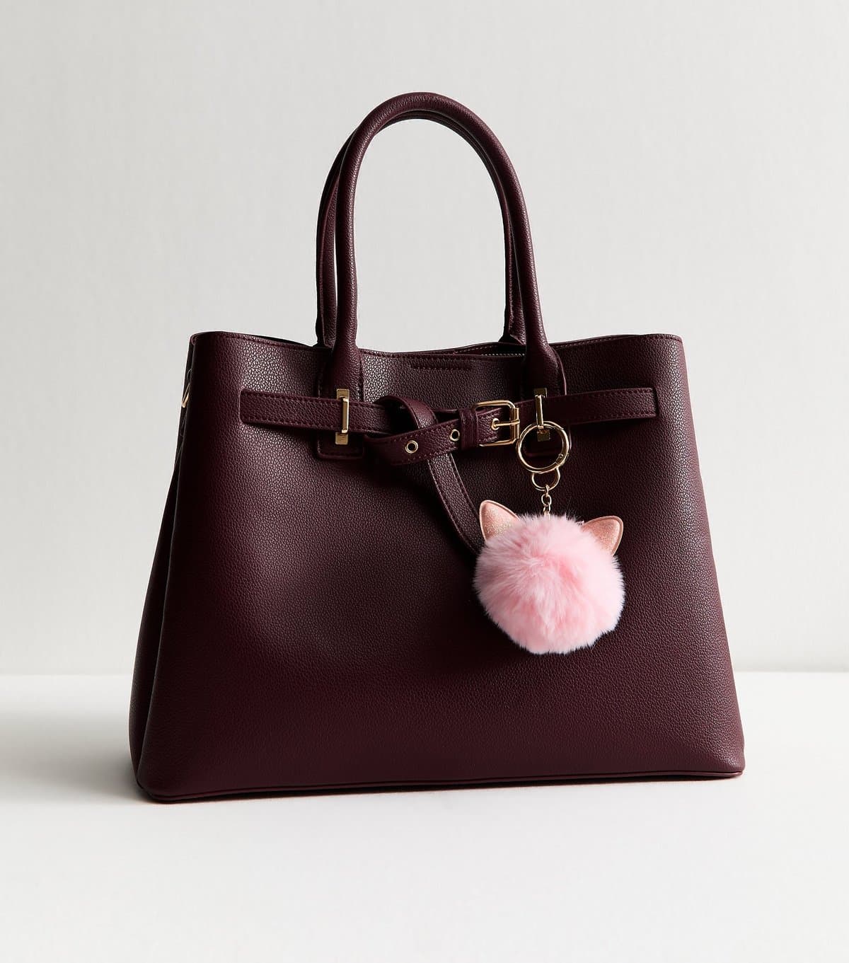 New Look Pink Cat Pom Pom Bag Charm New Look