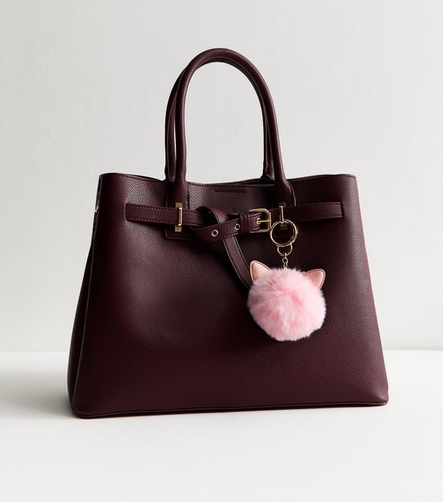 New Look Pink Cat Pom Pom Bag Charm New Look - 2