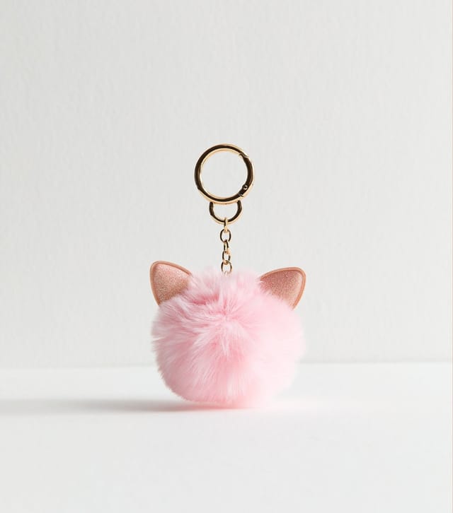 New Look Pink Cat Pom Pom Bag Charm New Look - 3