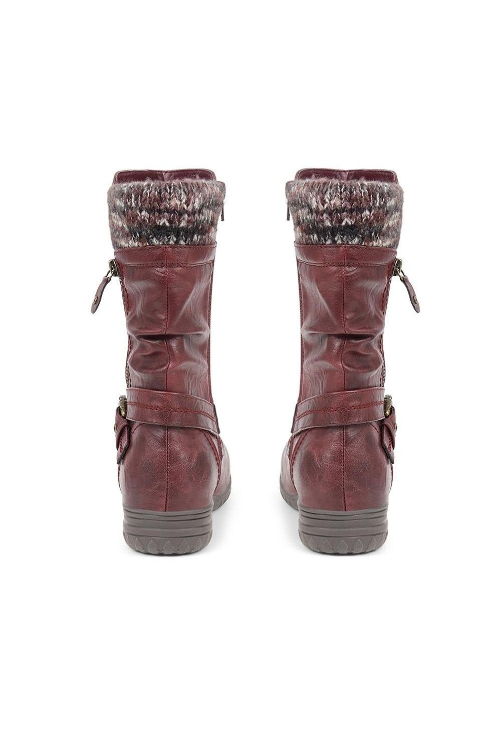 Pavers Pavers Women's Slouch Calf Boots in Burgundy - 3