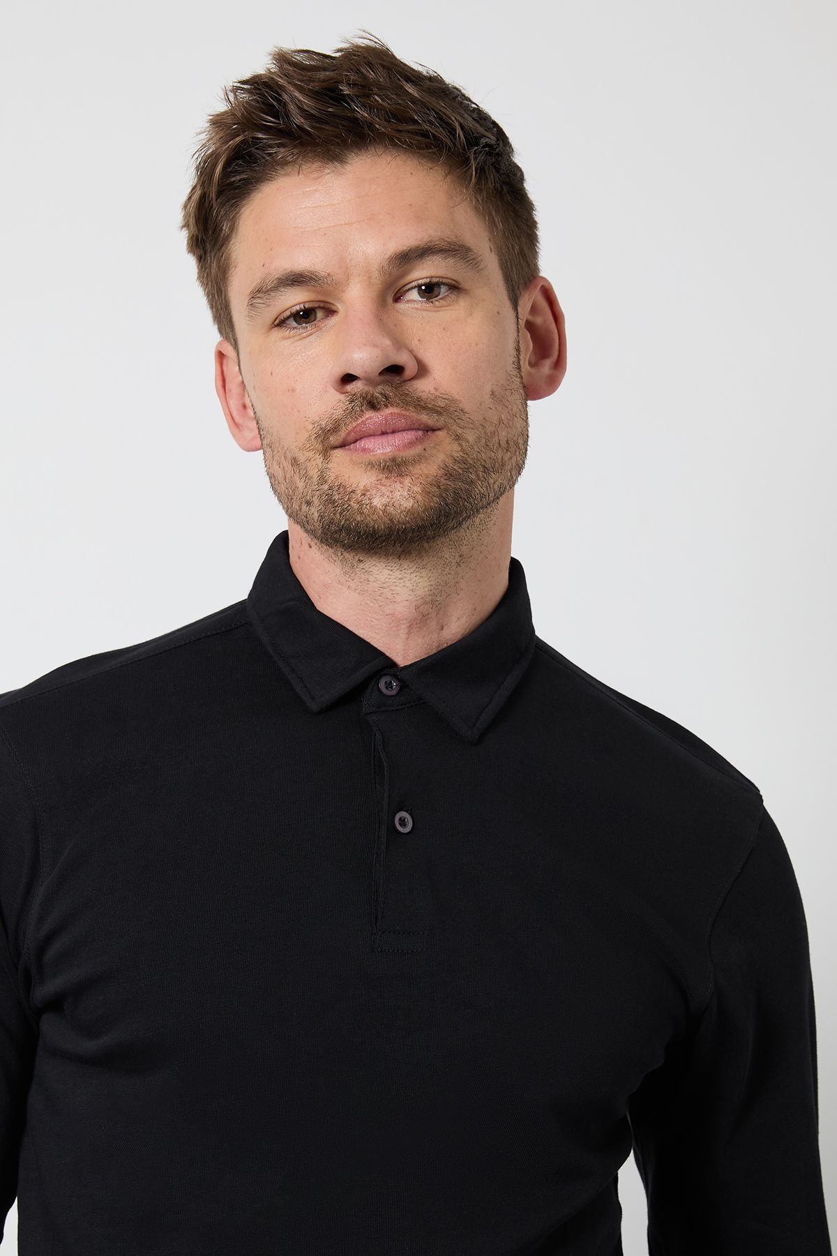 Burton Burton Men's Black Long Sleeve Smart Polo Shirt - 4