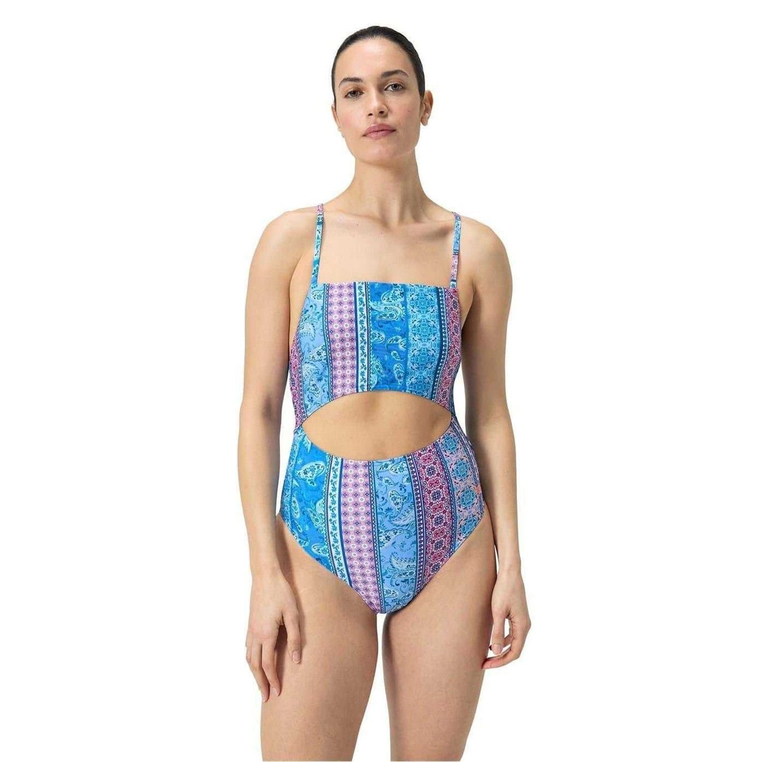 Speedo Speedo Women's Paisley Swimming One Piece Swimsuit in Blue