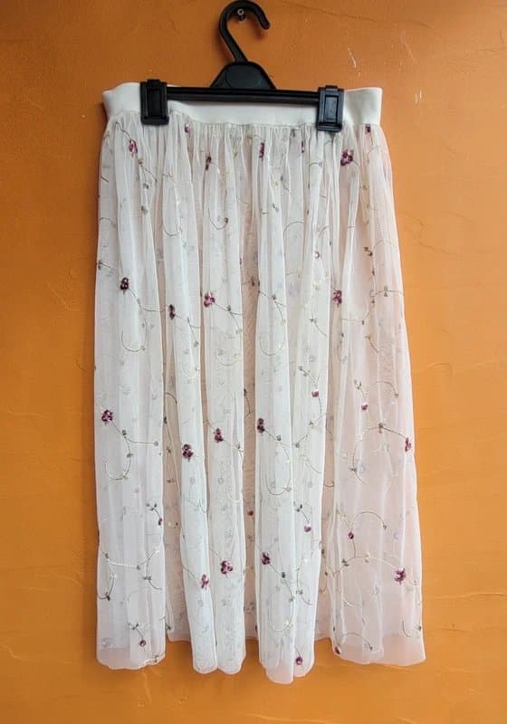 New Look New look sheer embroidered chiffon/tulle skirt
