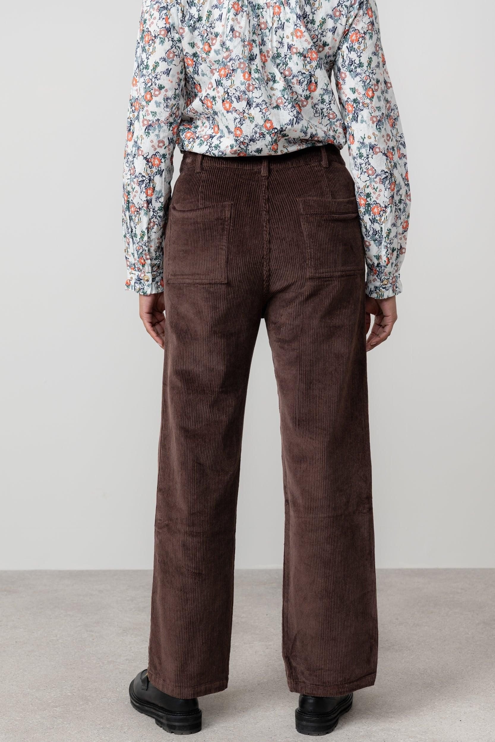 Lily & Me Lily & Me Women's Strachan Stretch Jumbo Cord Wide Leg Trousers in Chocolate - 4