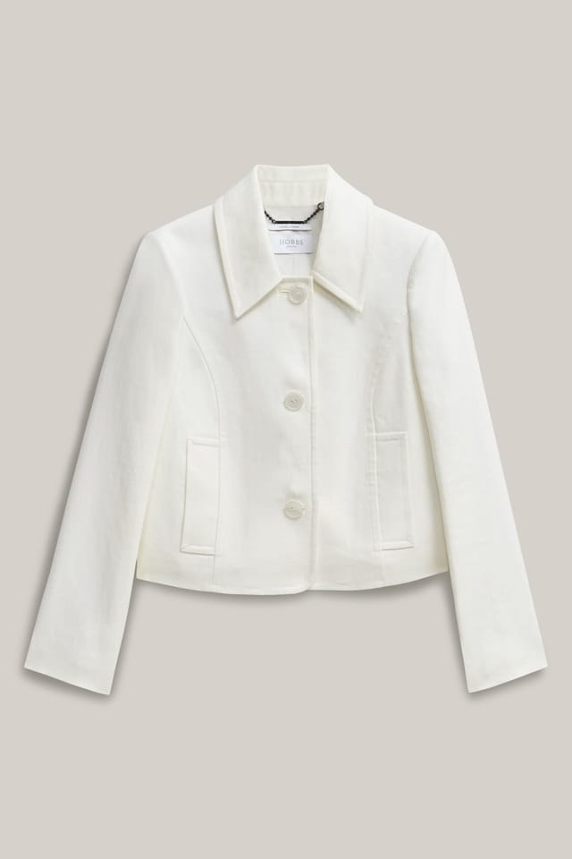 Hobbs London Hobbs London Women's Adeen Linen Jacket in Off-White - 2