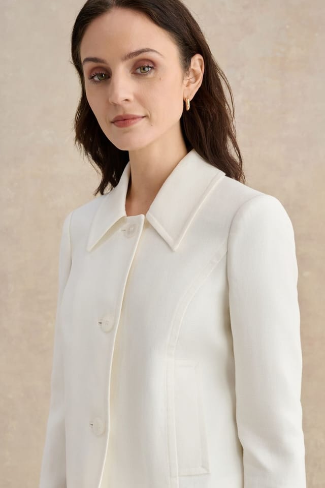 Hobbs London Hobbs London Women's Adeen Linen Jacket in Off-White - 3