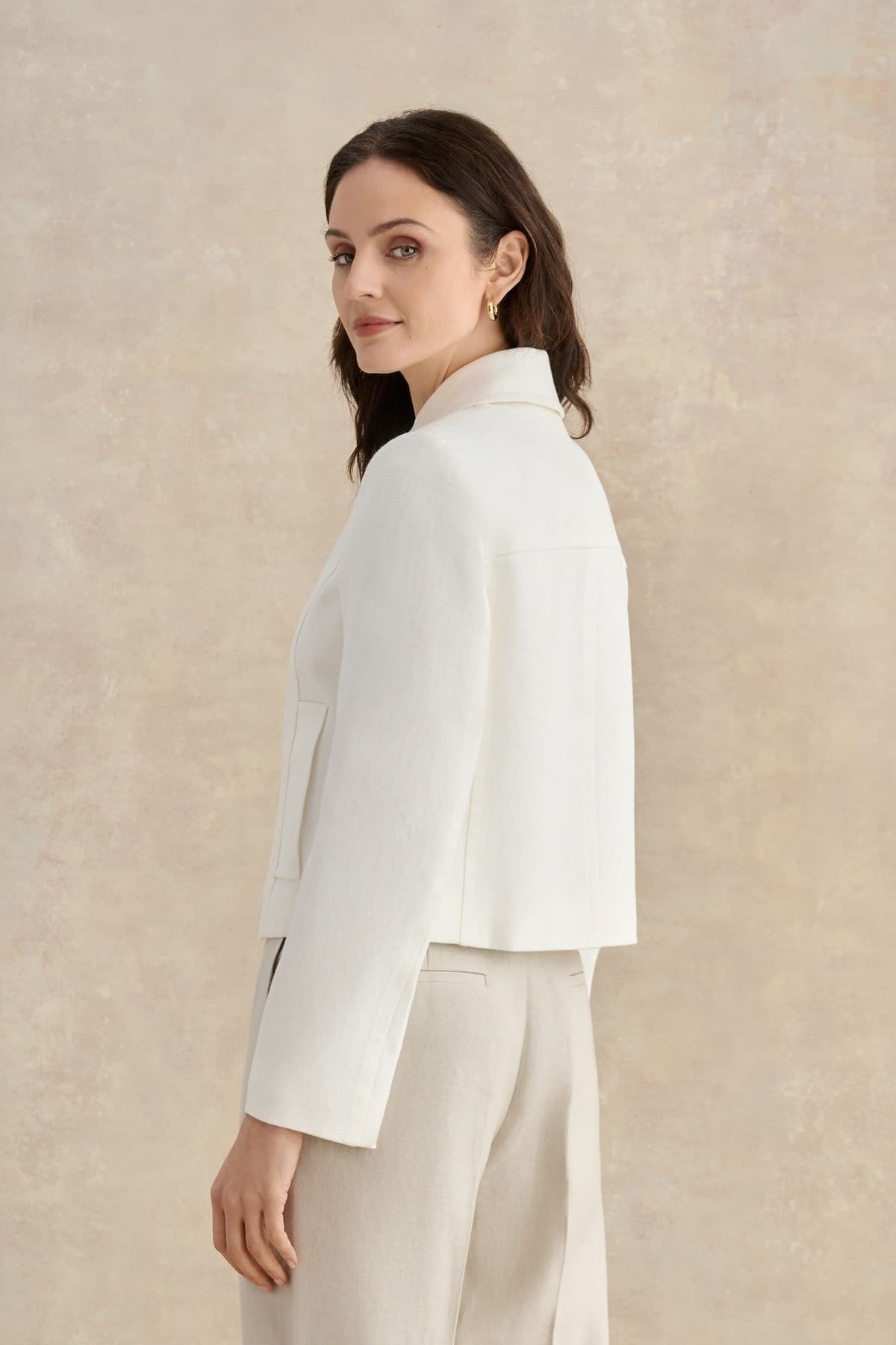 Hobbs London Hobbs London Women's Adeen Linen Jacket in Off-White - 4