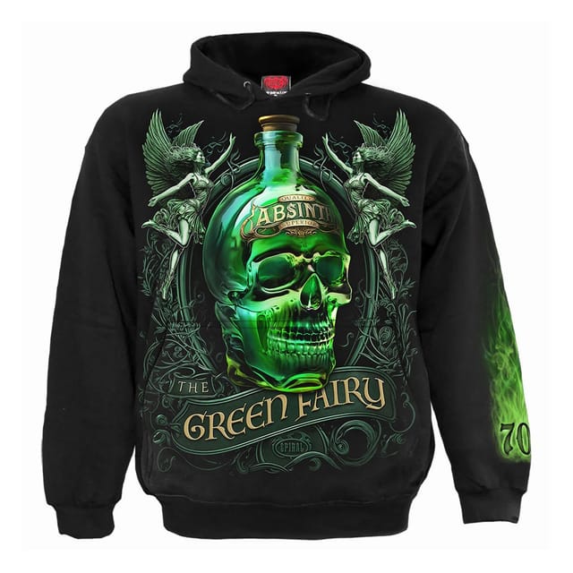 Spiral Direct Spiral Direct Men's The Green Fairy Back & Sleeve Print Pull Over Hoodie in Black - 2