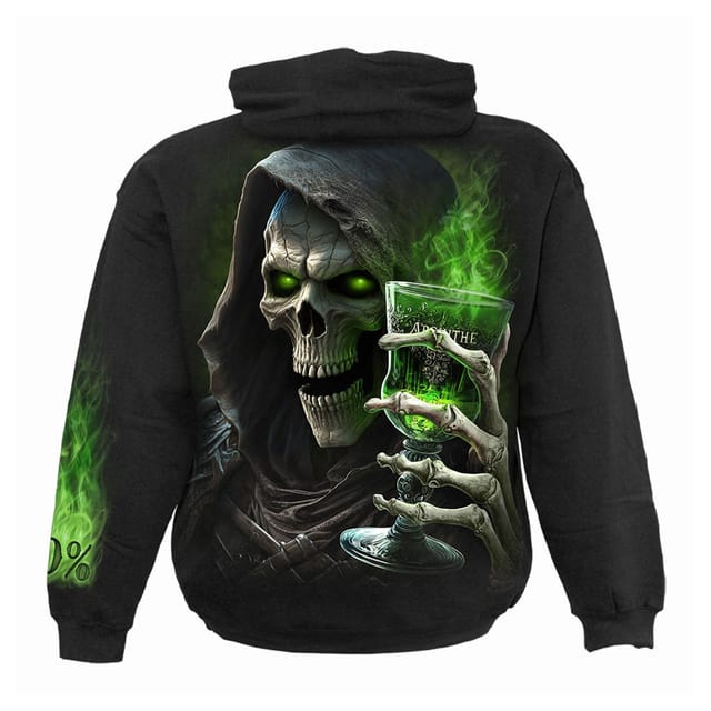 Spiral Direct Spiral Direct Men's The Green Fairy Back & Sleeve Print Pull Over Hoodie in Black - 3