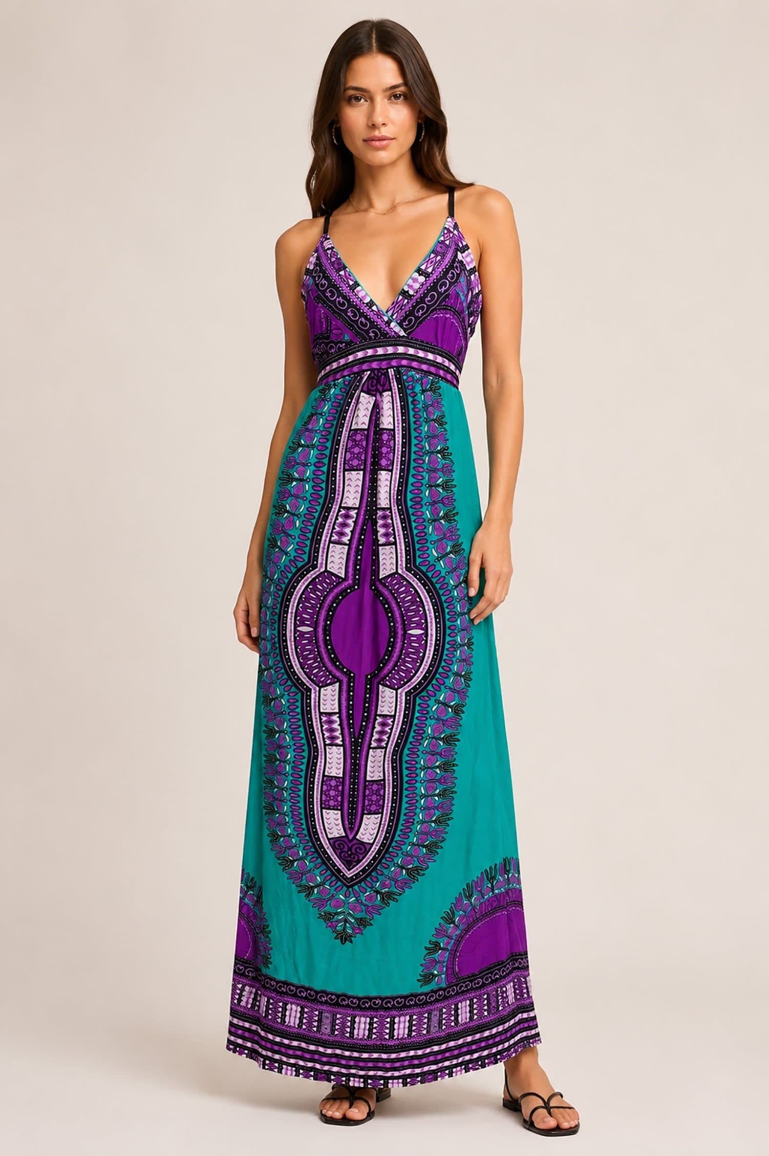 Cutie London Cutie London Women's Printed Lace Back Maxi Dress
