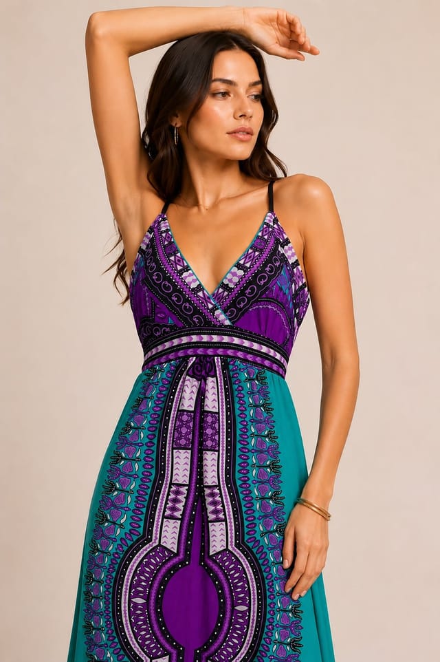Cutie London Cutie London Women's Printed Lace Back Maxi Dress - 2