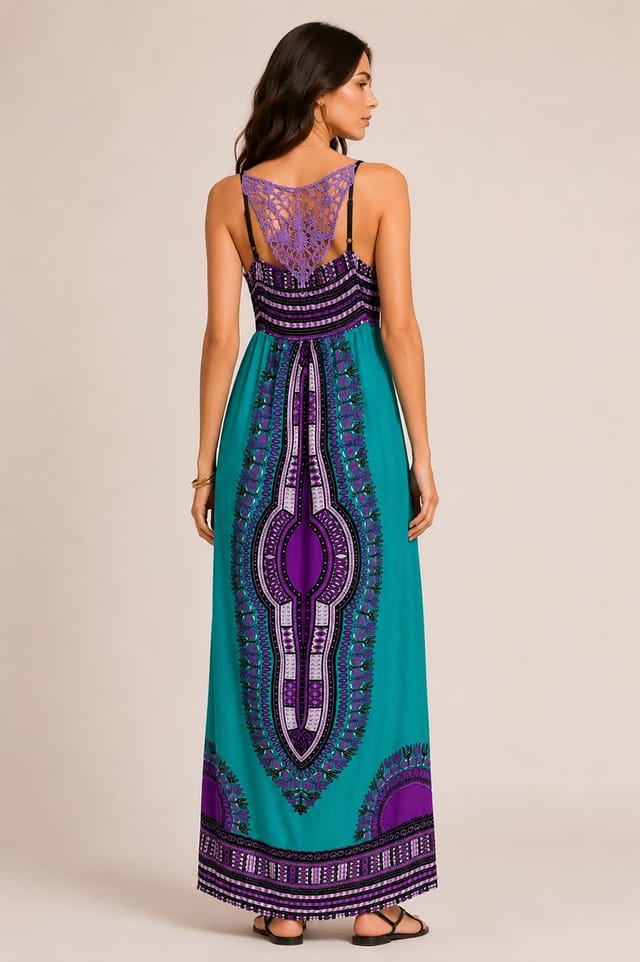 Cutie London Cutie London Women's Printed Lace Back Maxi Dress - 3