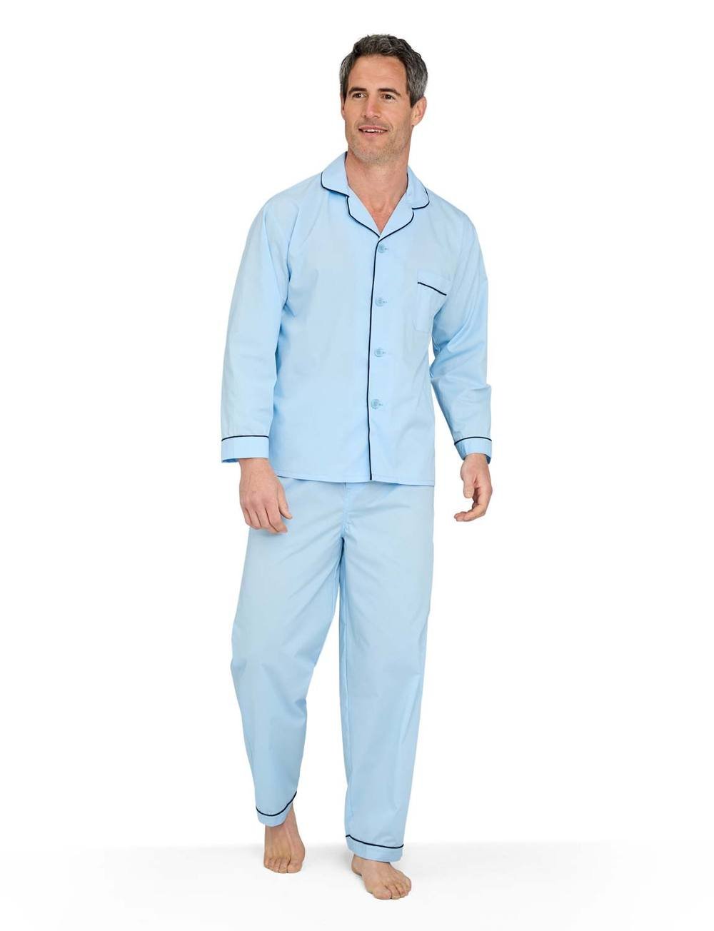 Tootal Tootal Men's Champion Plain Cotton-Blend Pyjamas in Blue - 3
