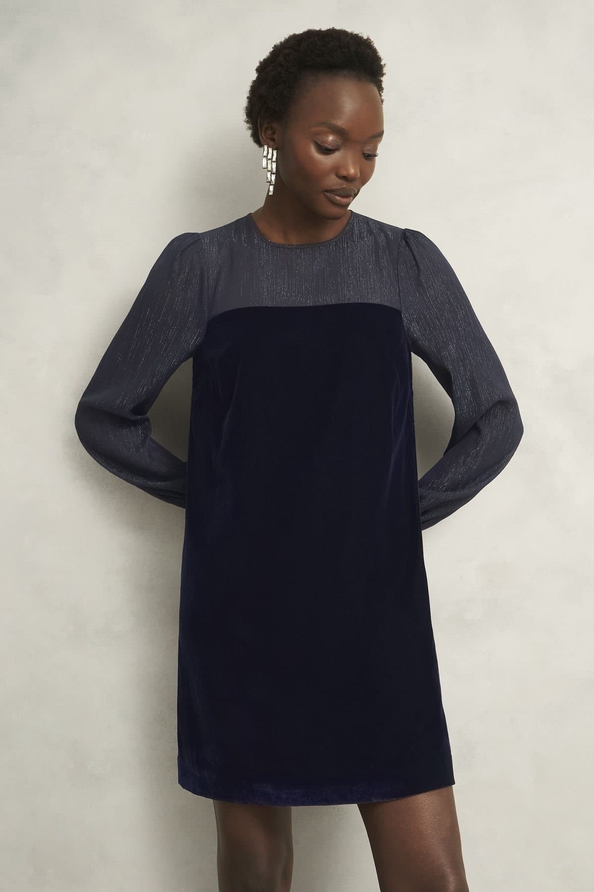 Hobbs London Hobbs London Women's Zariah Velvet Dress in Dark Navy