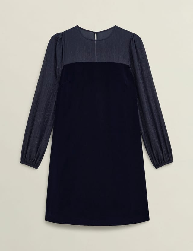 Hobbs London Hobbs London Women's Zariah Velvet Dress in Dark Navy - 2