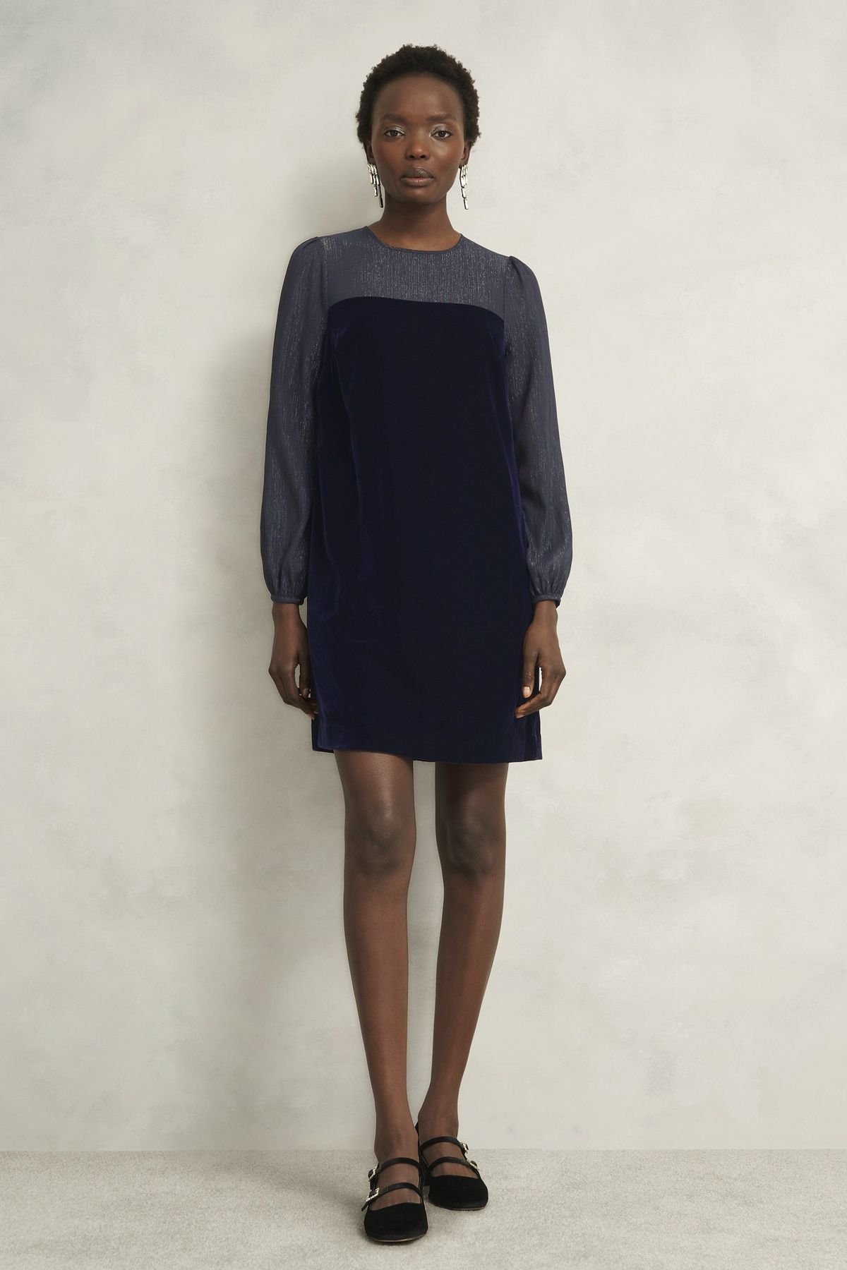 Hobbs London Hobbs London Women's Zariah Velvet Dress in Dark Navy - 3