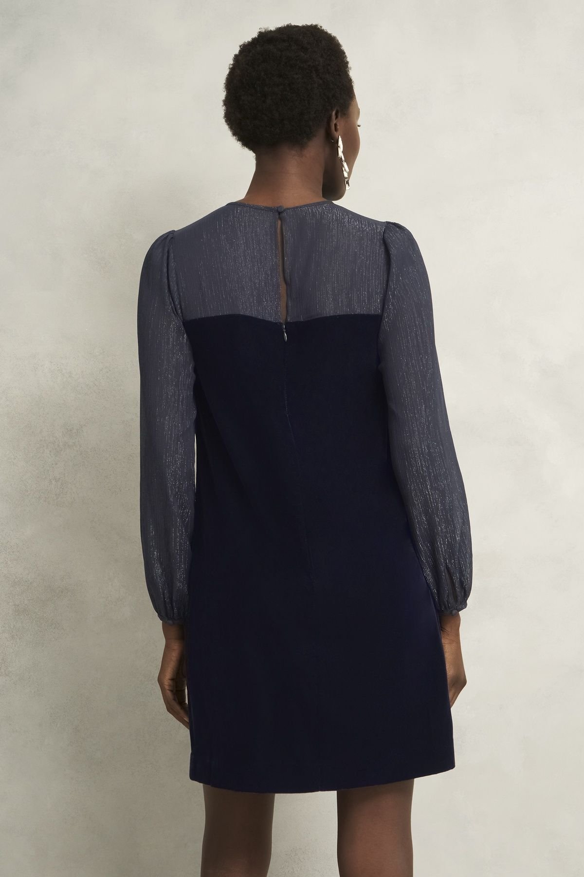 Hobbs London Hobbs London Women's Zariah Velvet Dress in Dark Navy - 4