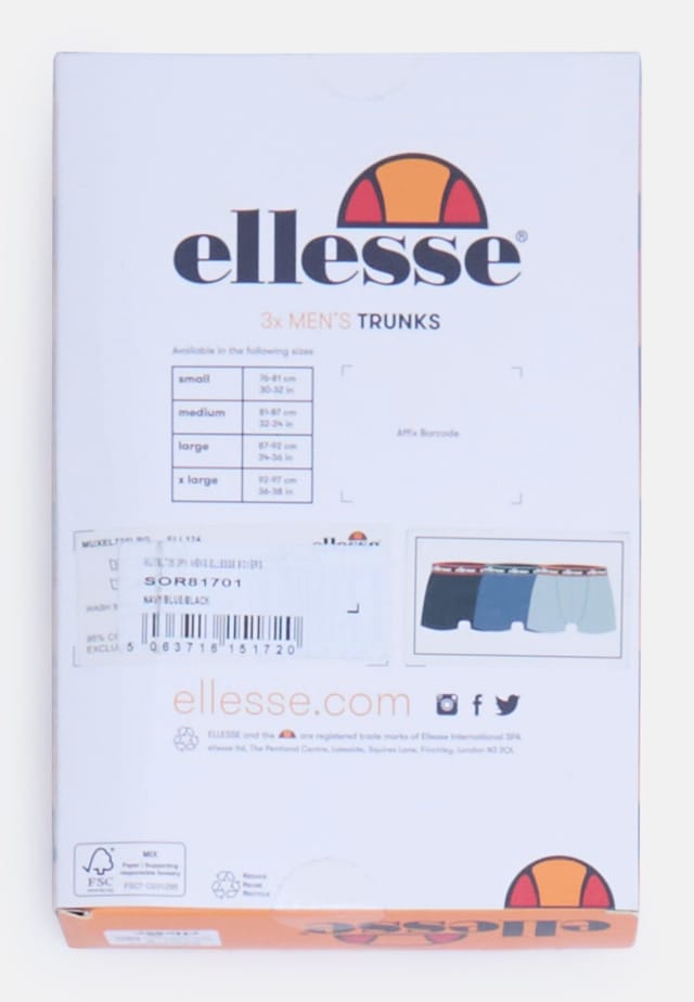 Ellesse Ellesse Men's 3 Pack Boxers in Navy - 3