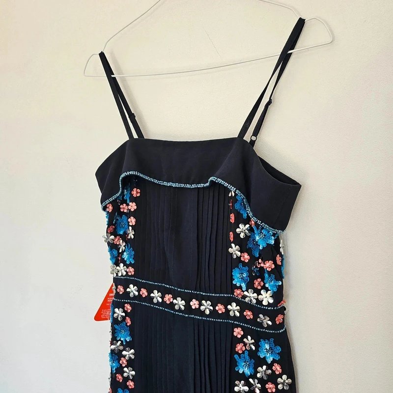 Frock and Frill Frock & Frill 8 dress navy short beaded party cocktail detach straps chiffon navy - 1