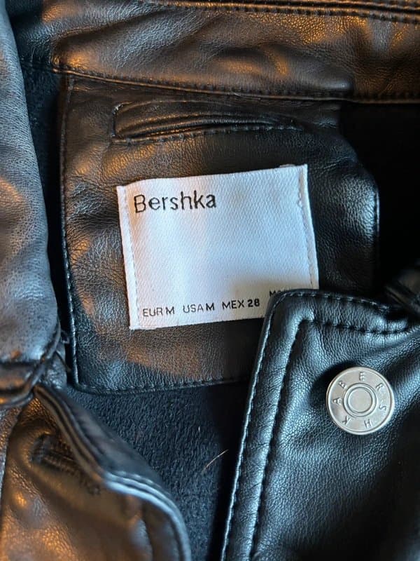 Bershka Black leather Bershka shacket