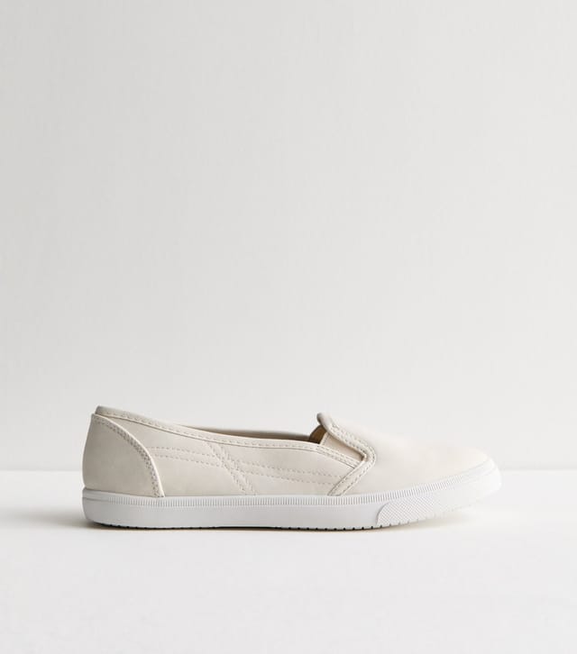 New Look Women's Off White Slip On Trainers New Look - 3