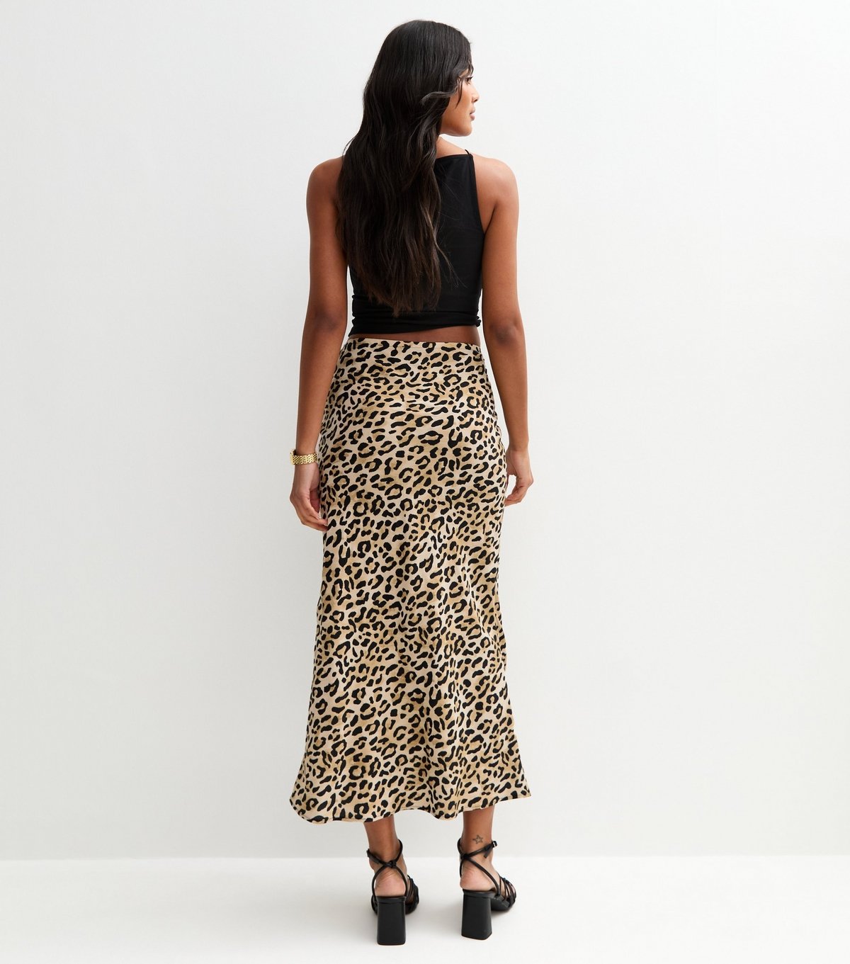 New Look Women's Brown Leopard Print Midi Skirt New Look - 4