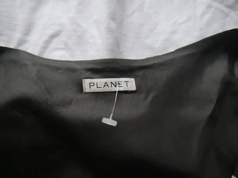 PLANET Silk Satin Dress Designer Planet Animal Brown Evening Cocktail Party Size 8
