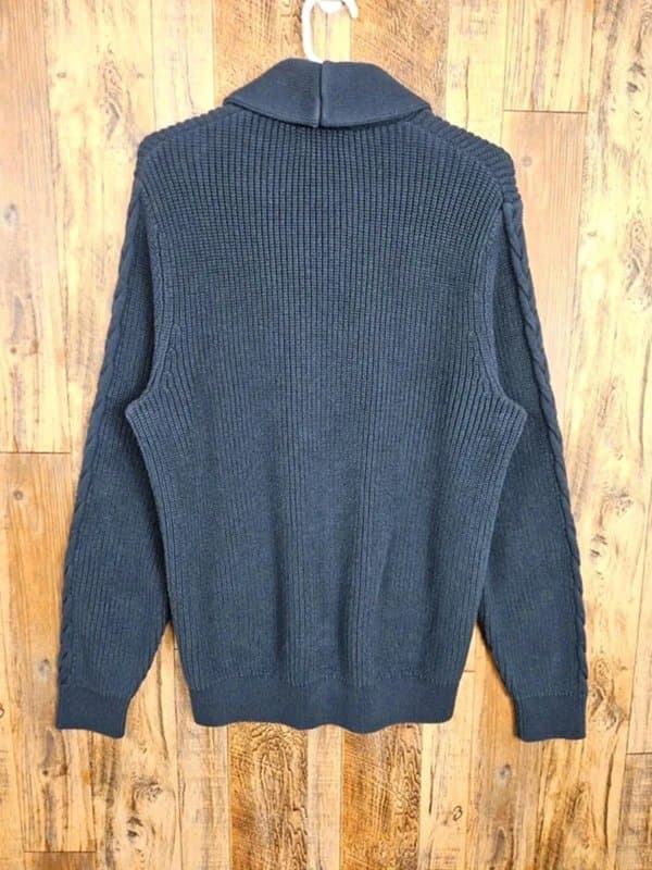 Nautica Vintage Nautica Shawl Collar Cable Knit Jumper - Navy - M
