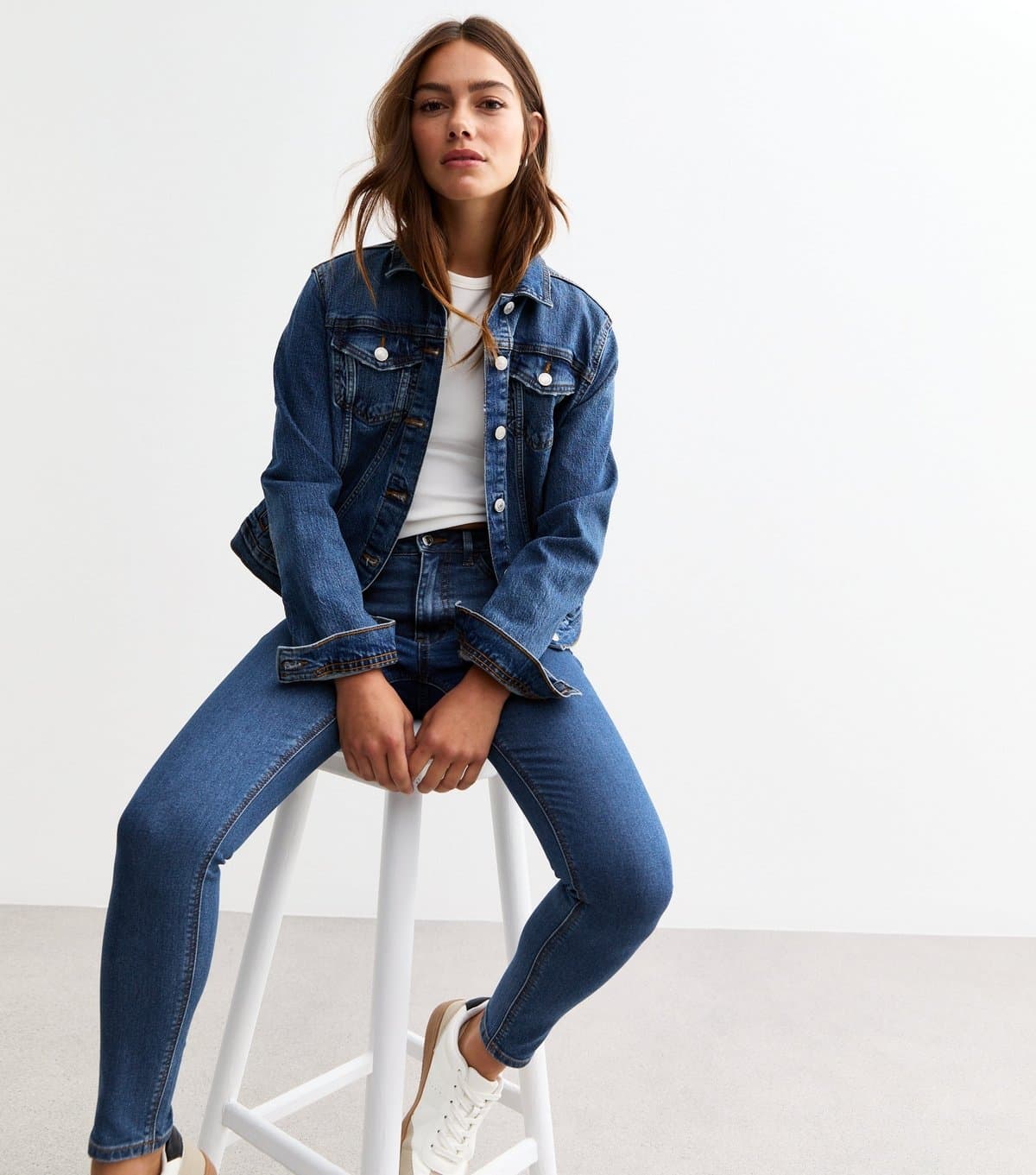 New Look Women's Petite Blue Mid Rise Slim Jeans New Look