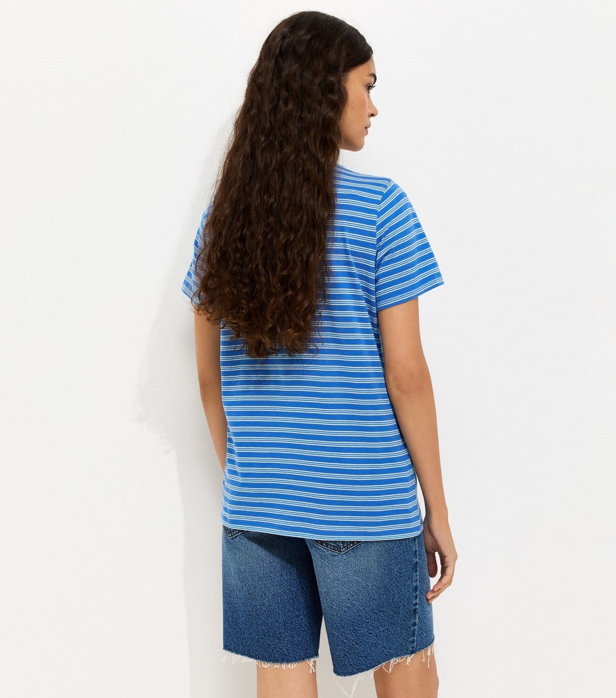 New Look Women's Blue Striped Lemon Embroidered T-Shirt New Look - 4