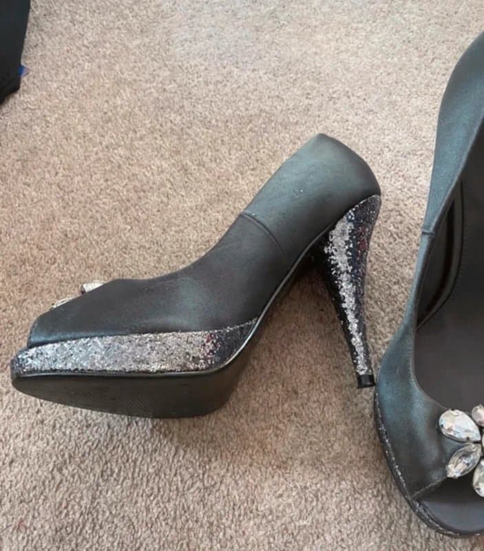 Next Next grey & silver sparkly shoes size 5.5