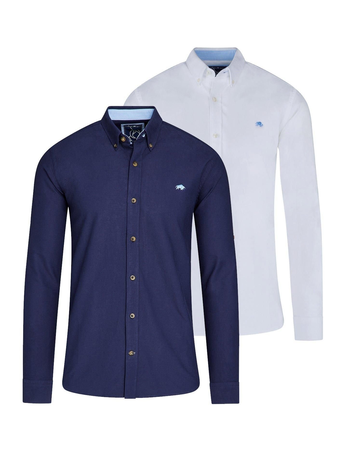 raging bull Raging Bull Men's Classic 2 Pack Long Sleeve Oxford Shirt - 3