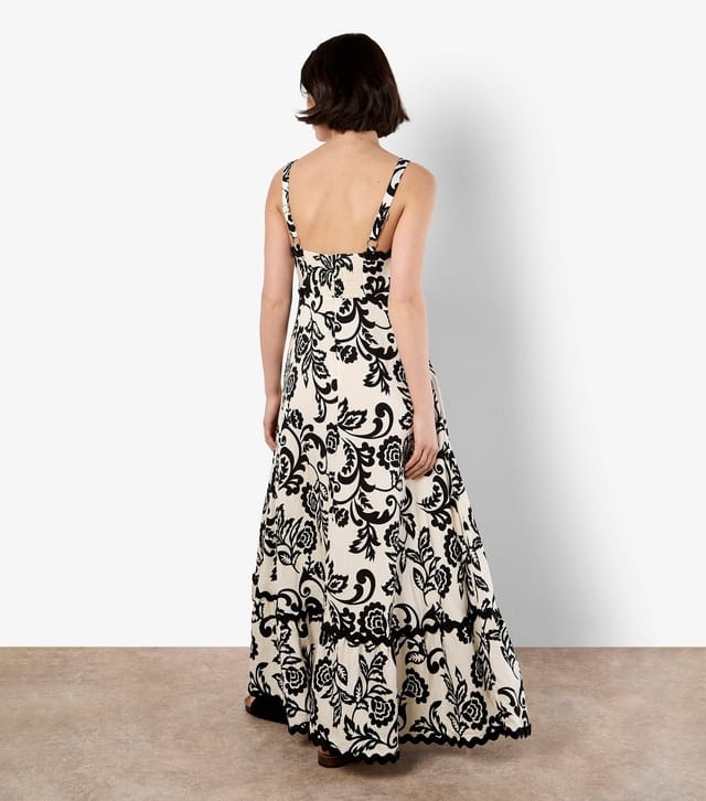 Apricot Women's Cream Floral Square Neck Maxi Dress Apricot New Look - 3