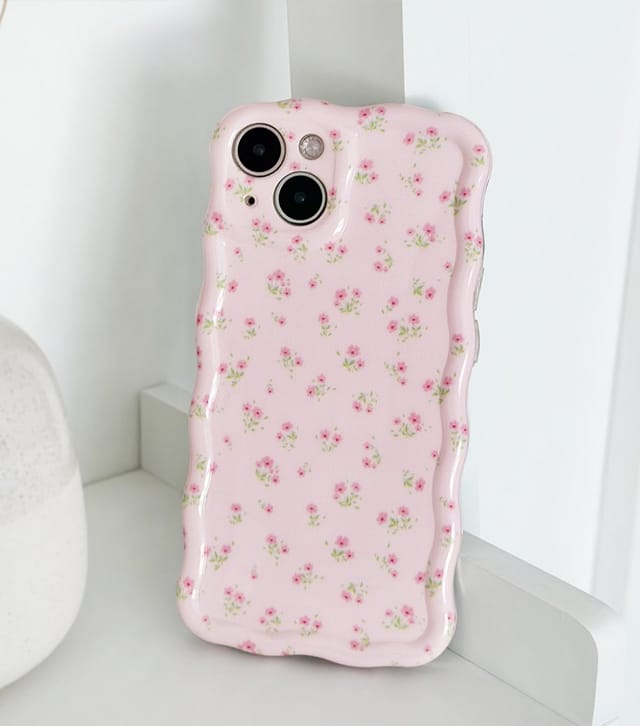 Coconut Lane Light Pink Ditsy Floral Wavy Phone Case Coconut Lane New Look - 2