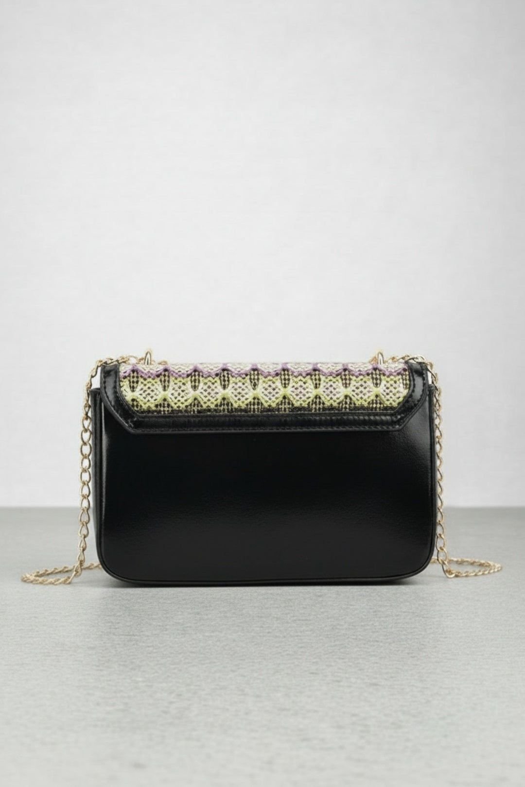 SVNX SVNX Women's Crochet Detail Shoulder Bag in Black - 3