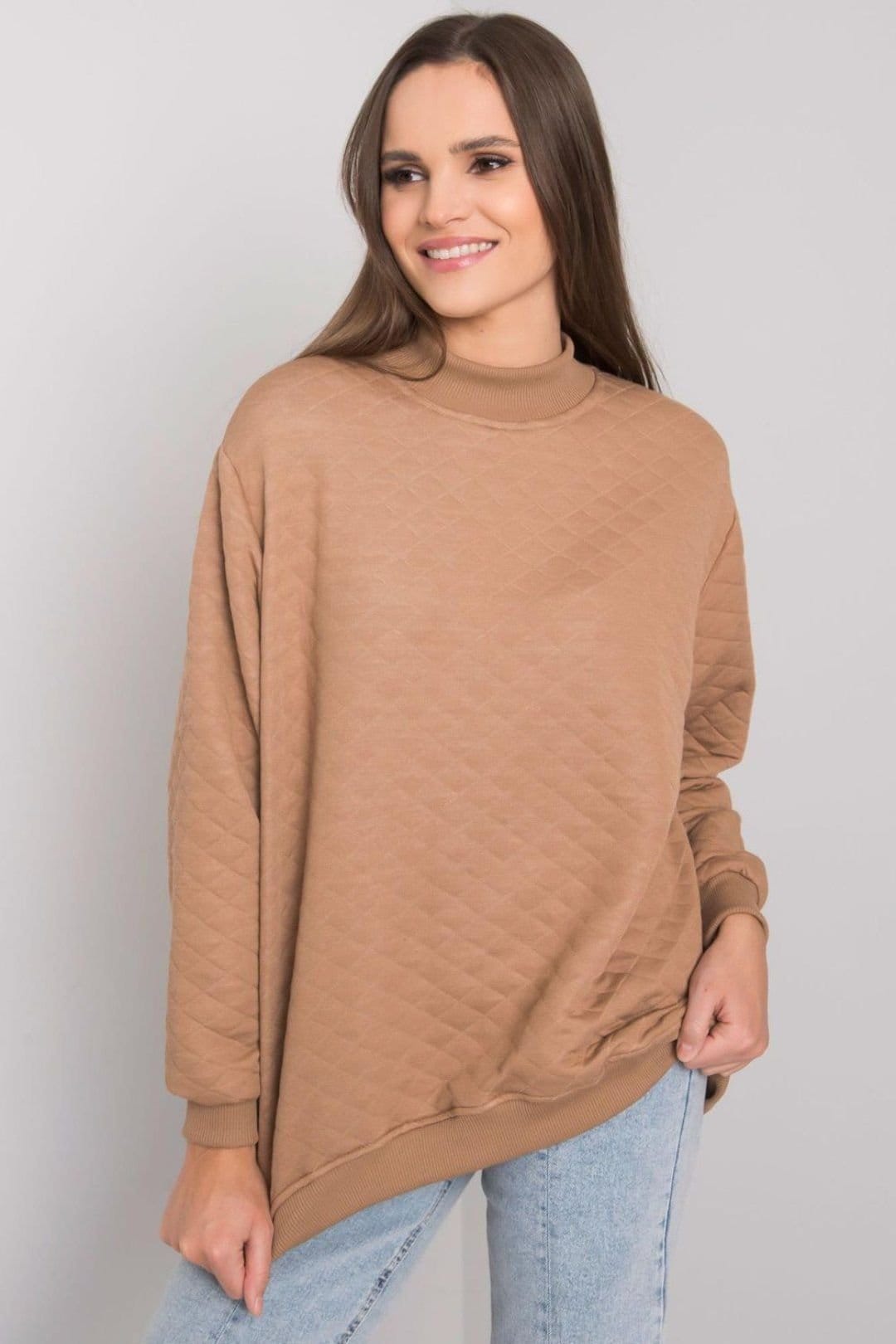Love Lace Brown Quilted Sweatshirt for Women
