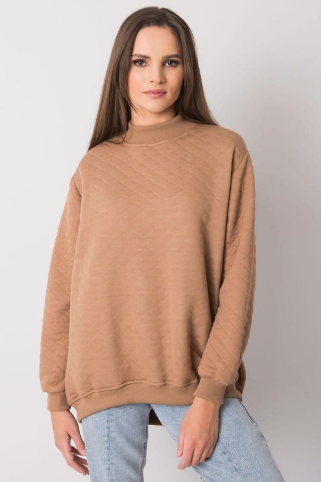 Love Lace Love Lace Women's Long Sleeve Quilted Pullover Sweatshirt in Brown - 3