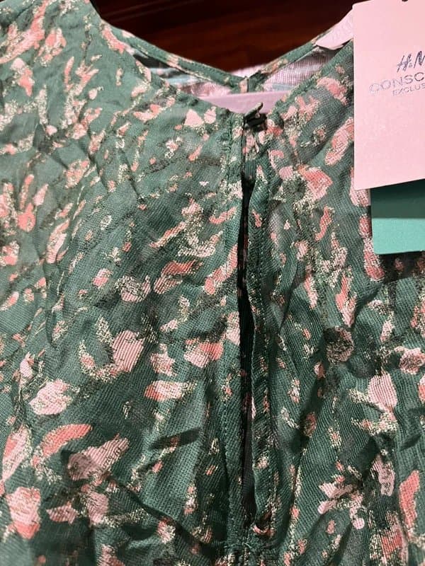H&M H&M Conscious Exclusive Silk Mix Sheer S/S Top - UK10 New with tags