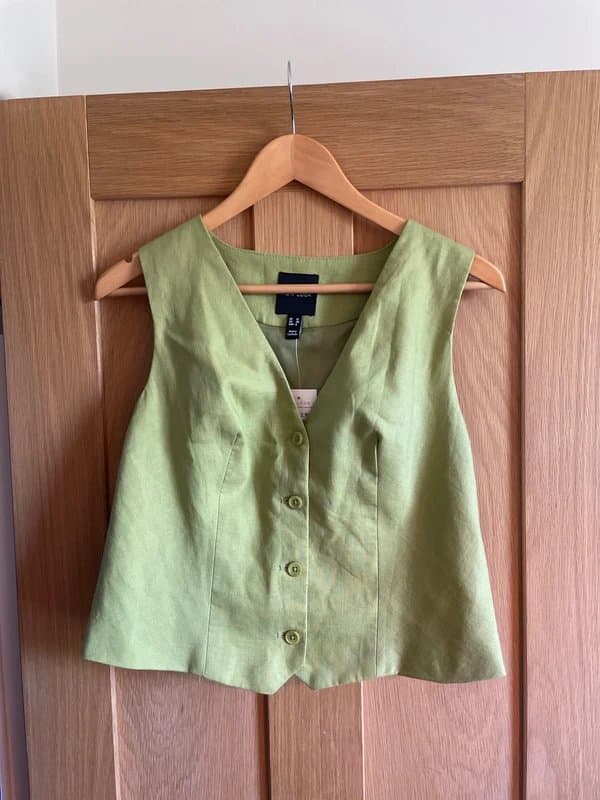 New Look Green linen waistcoat